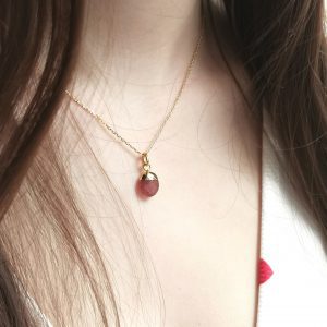 Collier Kiss me quartz fraise