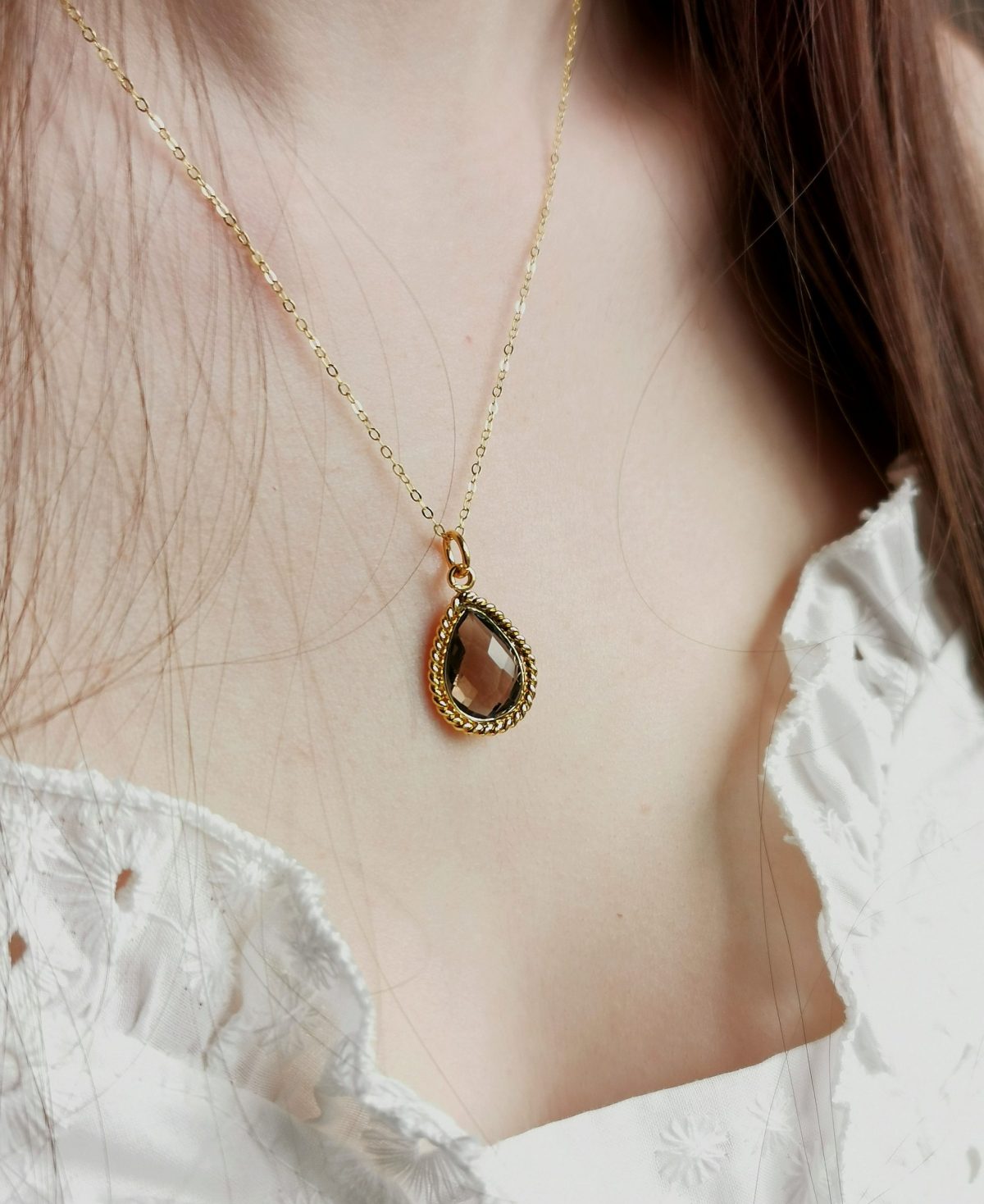 Collier Olympe quartz fumé