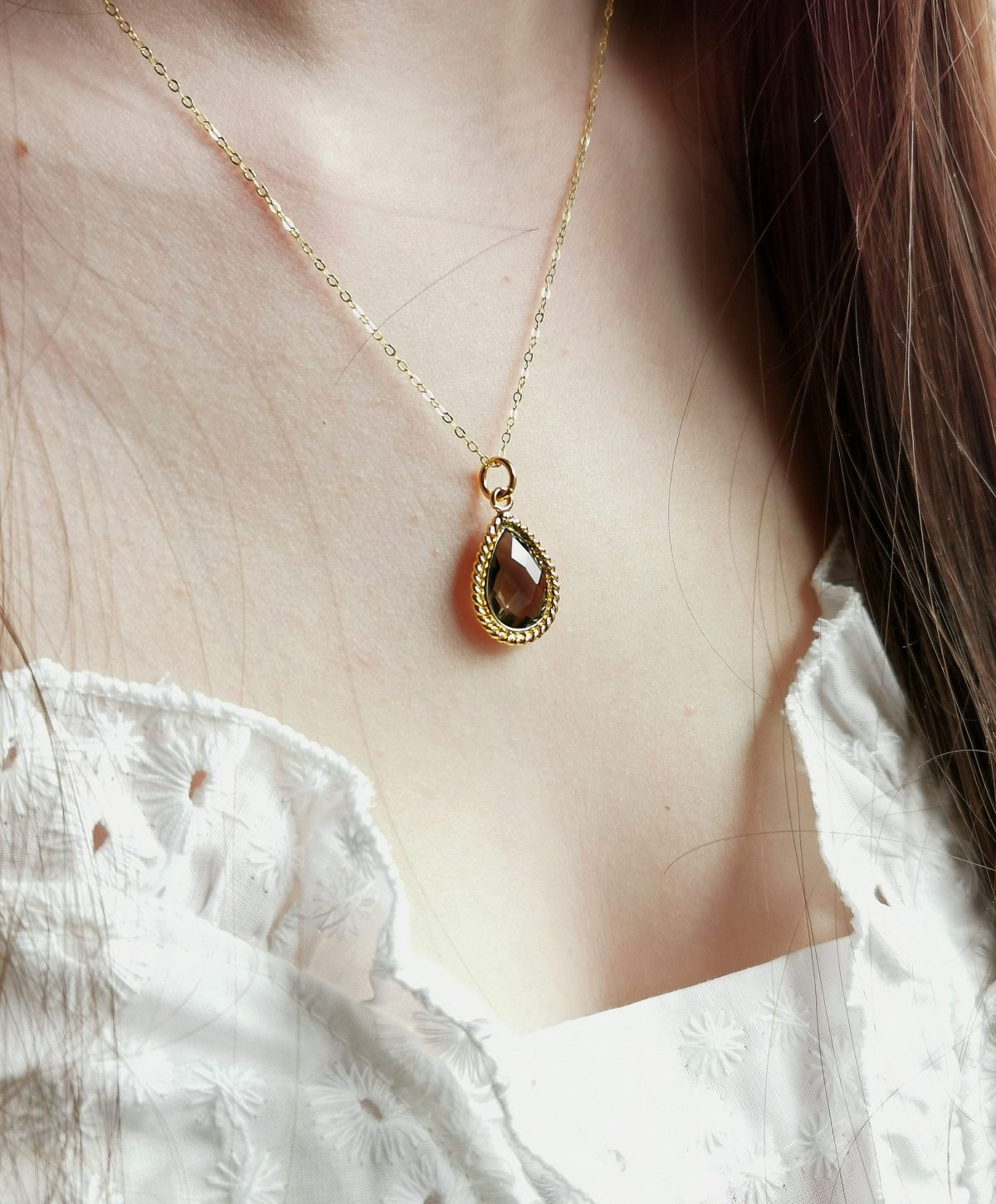 Collier Olympe quartz fumé