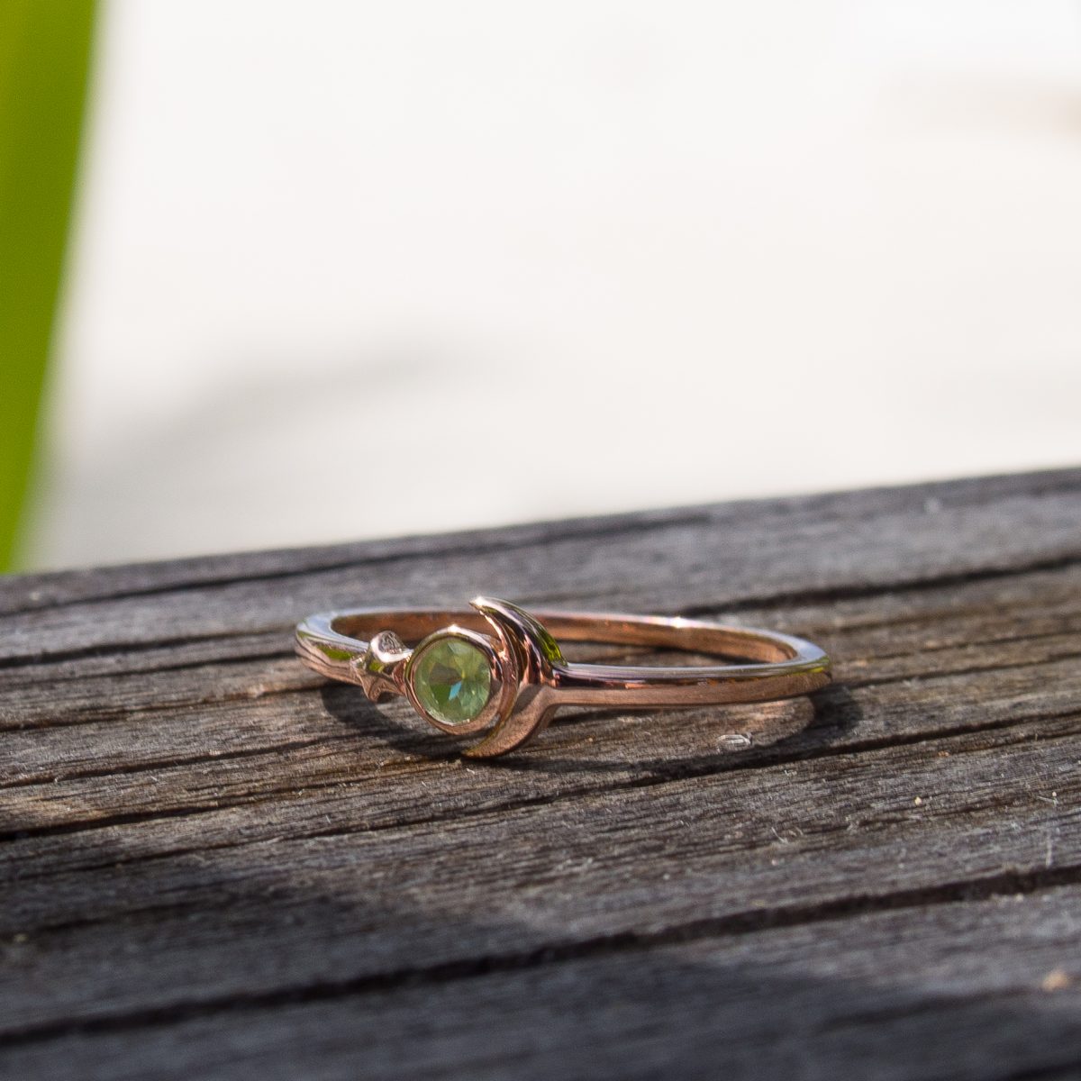 Bague Starmoon argent doré or rose péridot