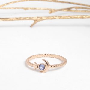 Bague Starmoon argent doré or rose et tanzanite