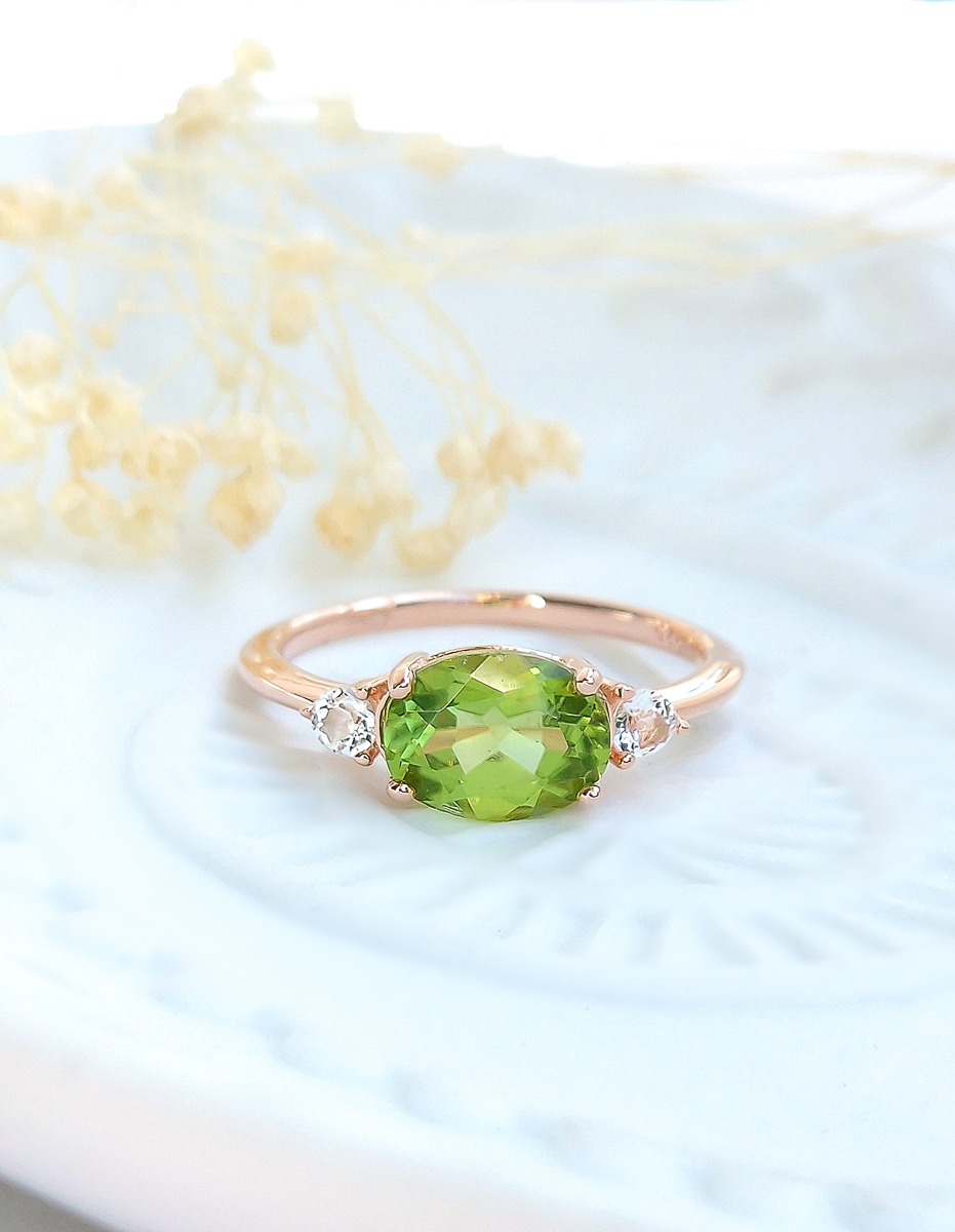 Bague Délicieuse argent doré or rose et péridot