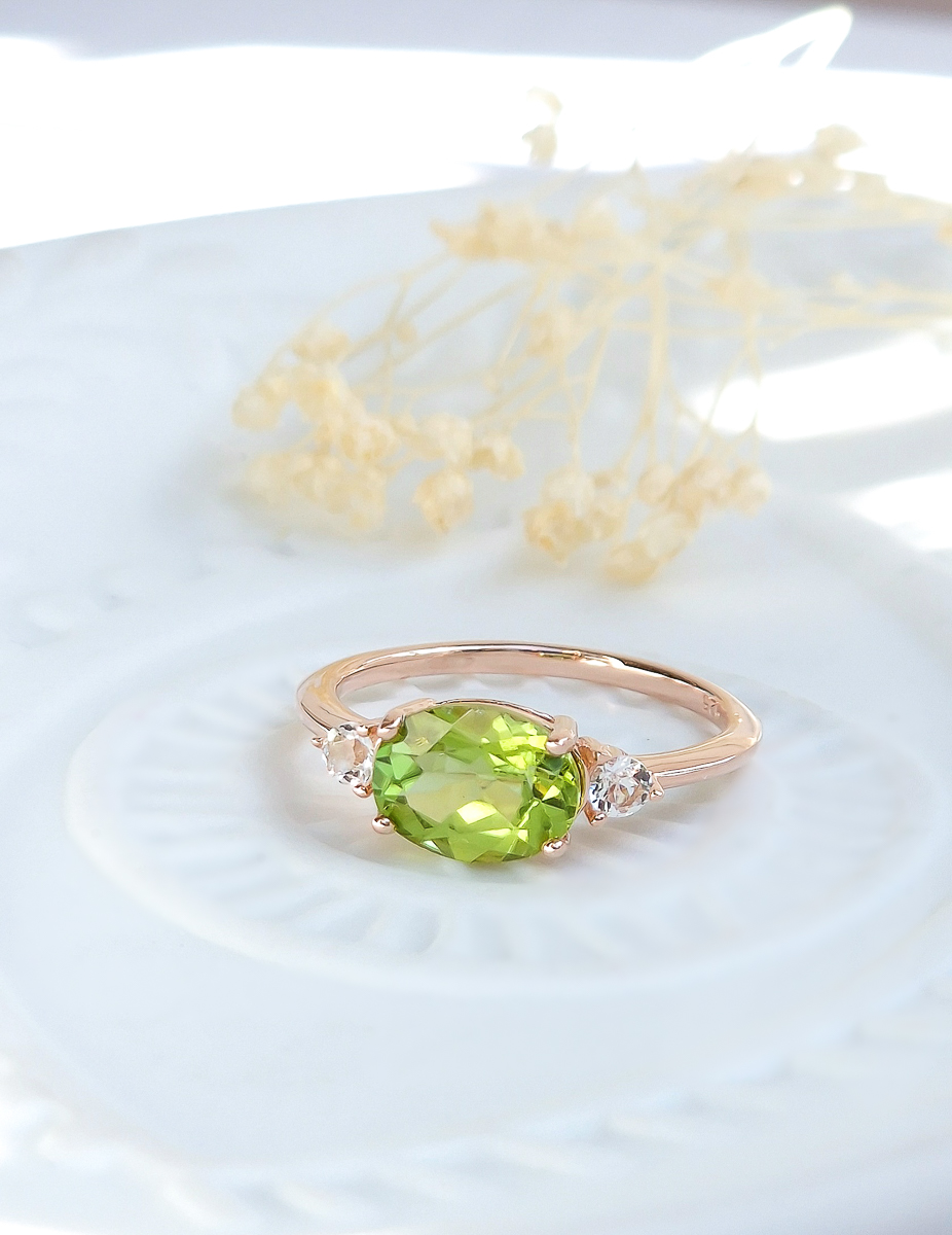 Bague Délicieuse argent doré or rose et péridot