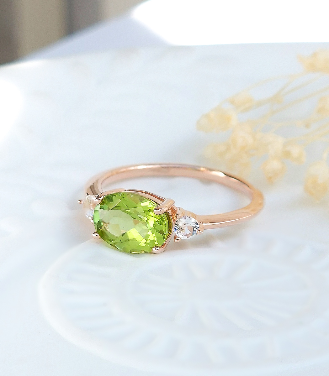 Bague Délicieuse argent doré or rose et péridot