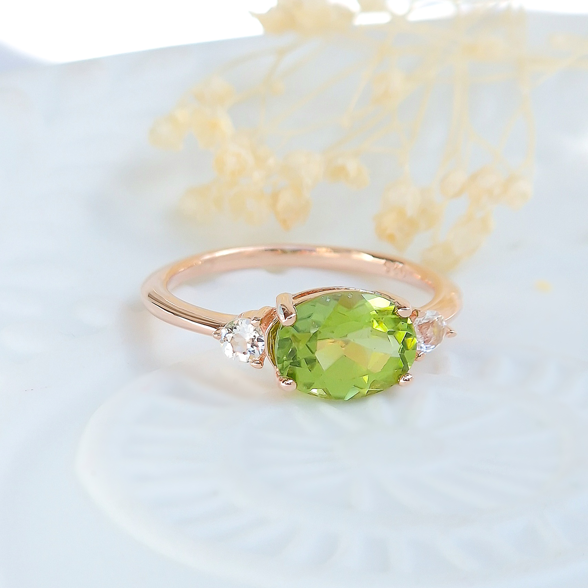 Bague Délicieuse argent doré or rose et péridot