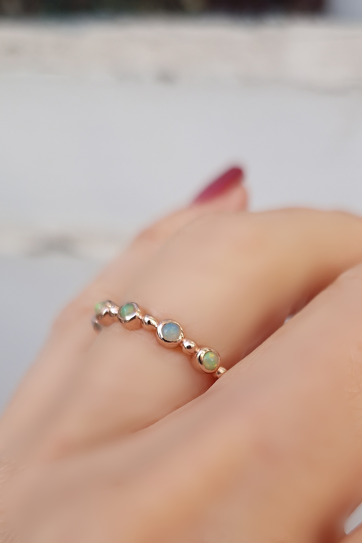 Bague Couronne opale précieuse