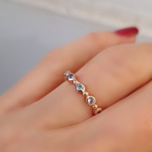 Bague Couronne topaze bleue