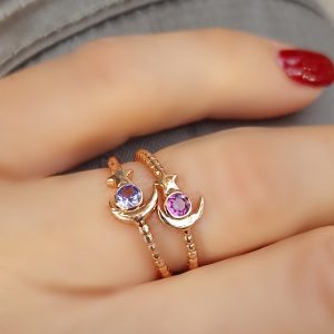 Bagues Starmoon améthyste et grenat rhodolite