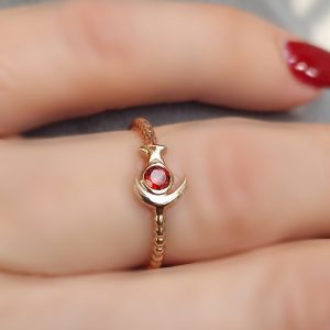 Bague Starmoon grenat rouge