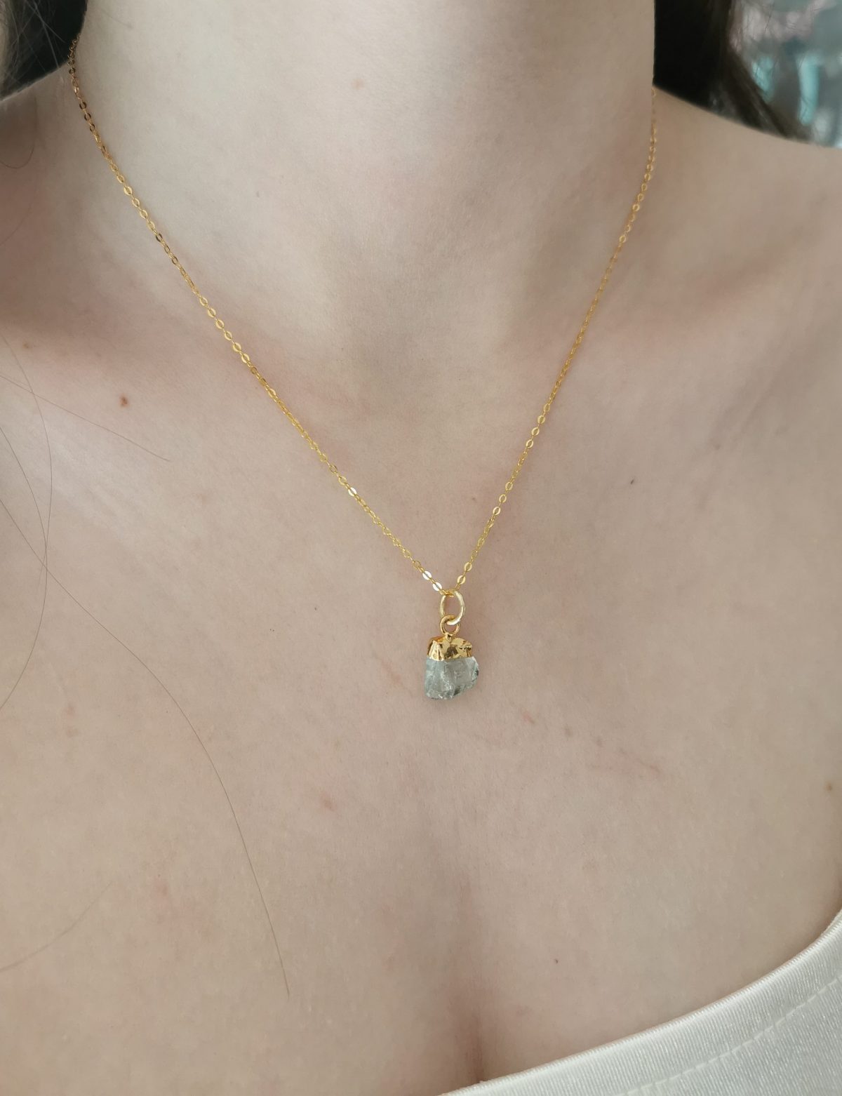 Collier Esprit libre chaîne aigue marine