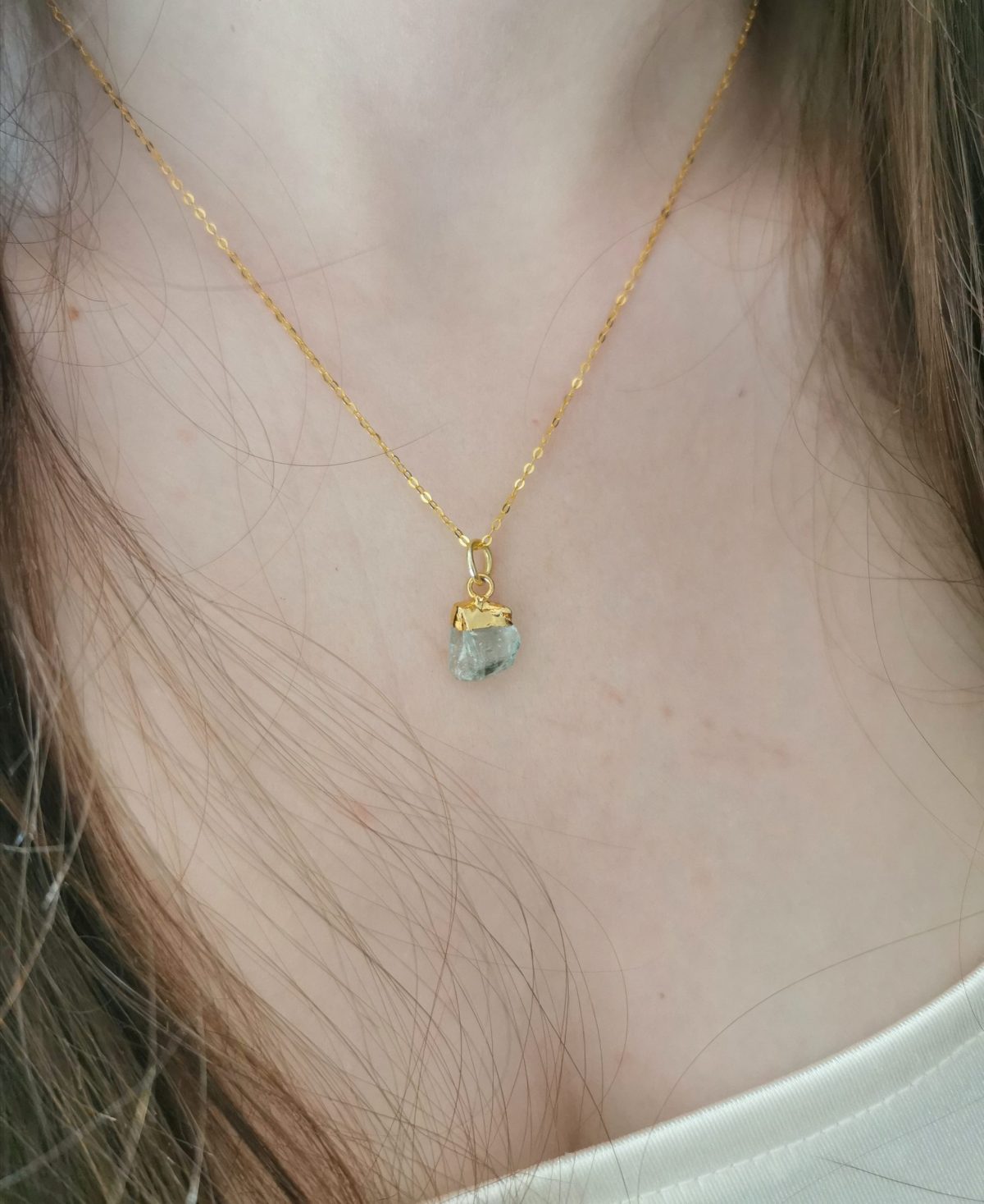 Collier Esprit libre chaîne aigue marine