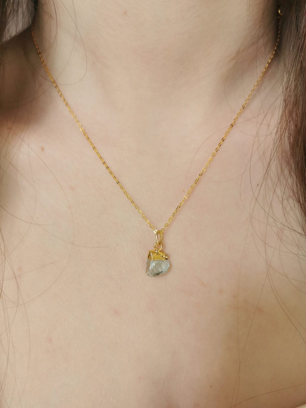 Collier Esprit libre chaîne aigue marine