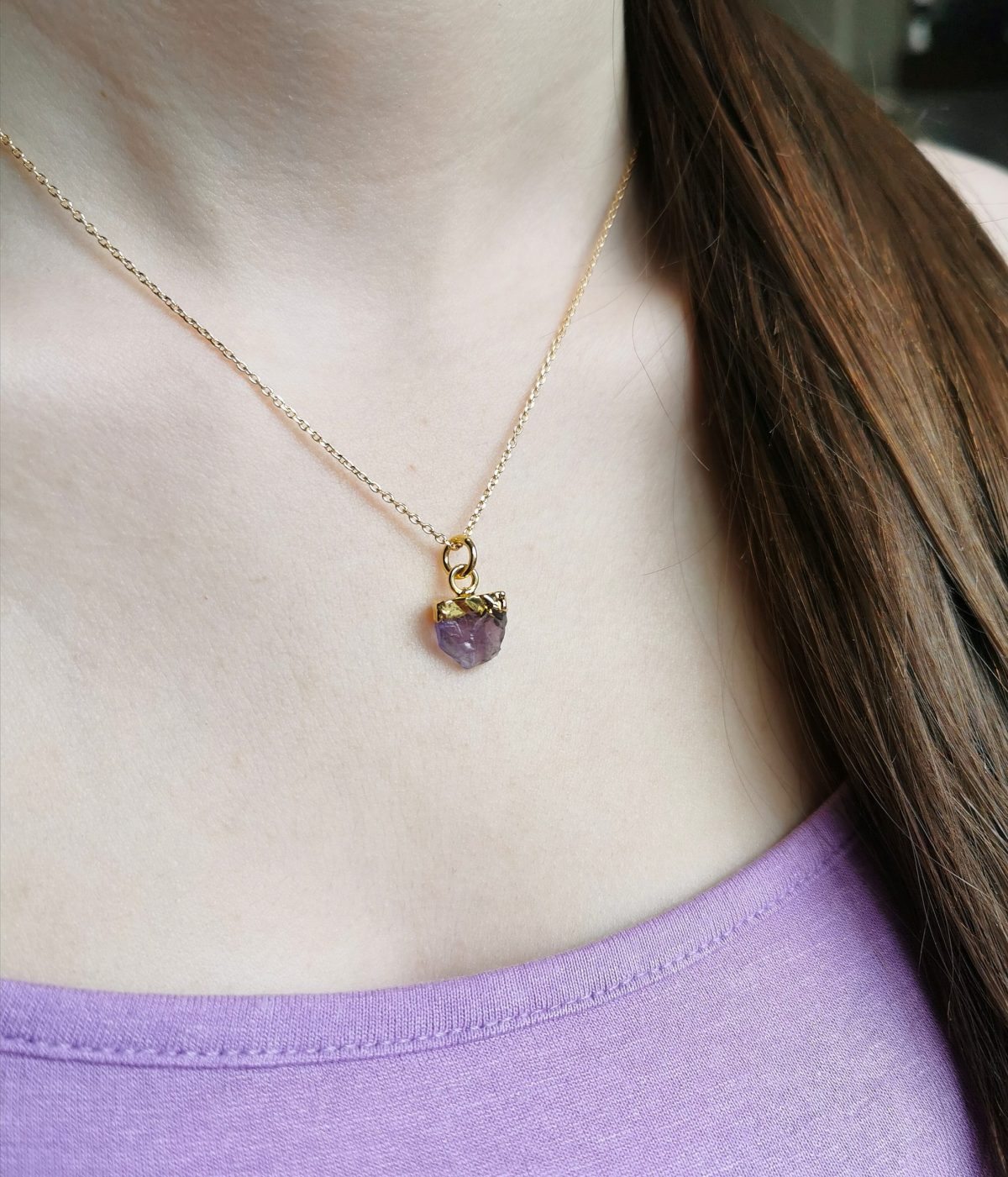 Collier Esprit libre chaîne améthyste