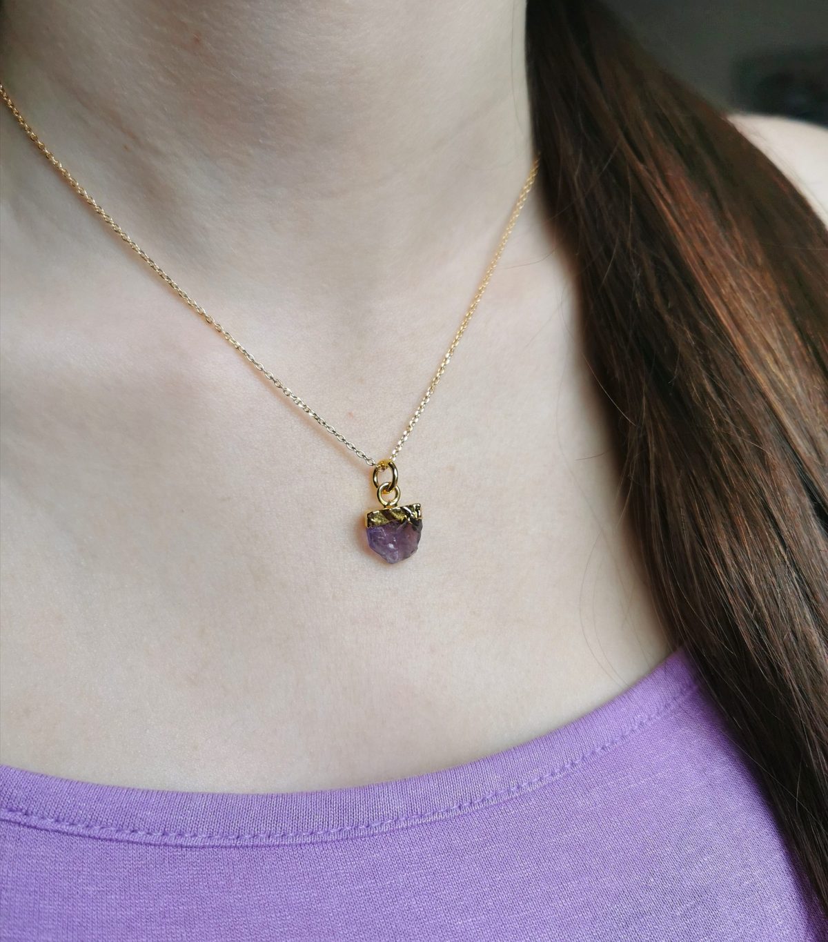 Collier Esprit libre chaîne améthyste