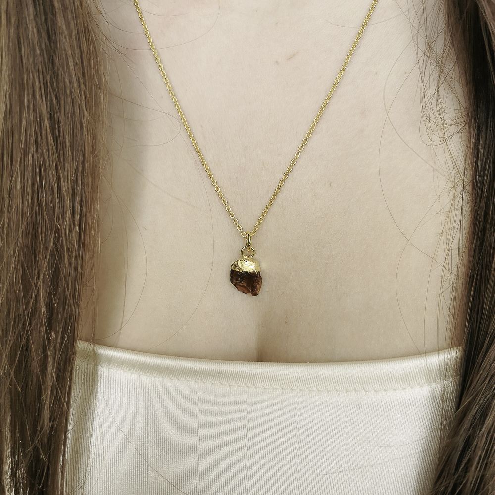 Collier Esprit libre chaîne grenat rouge