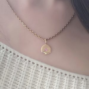 Pendentif Eclat saphir rose