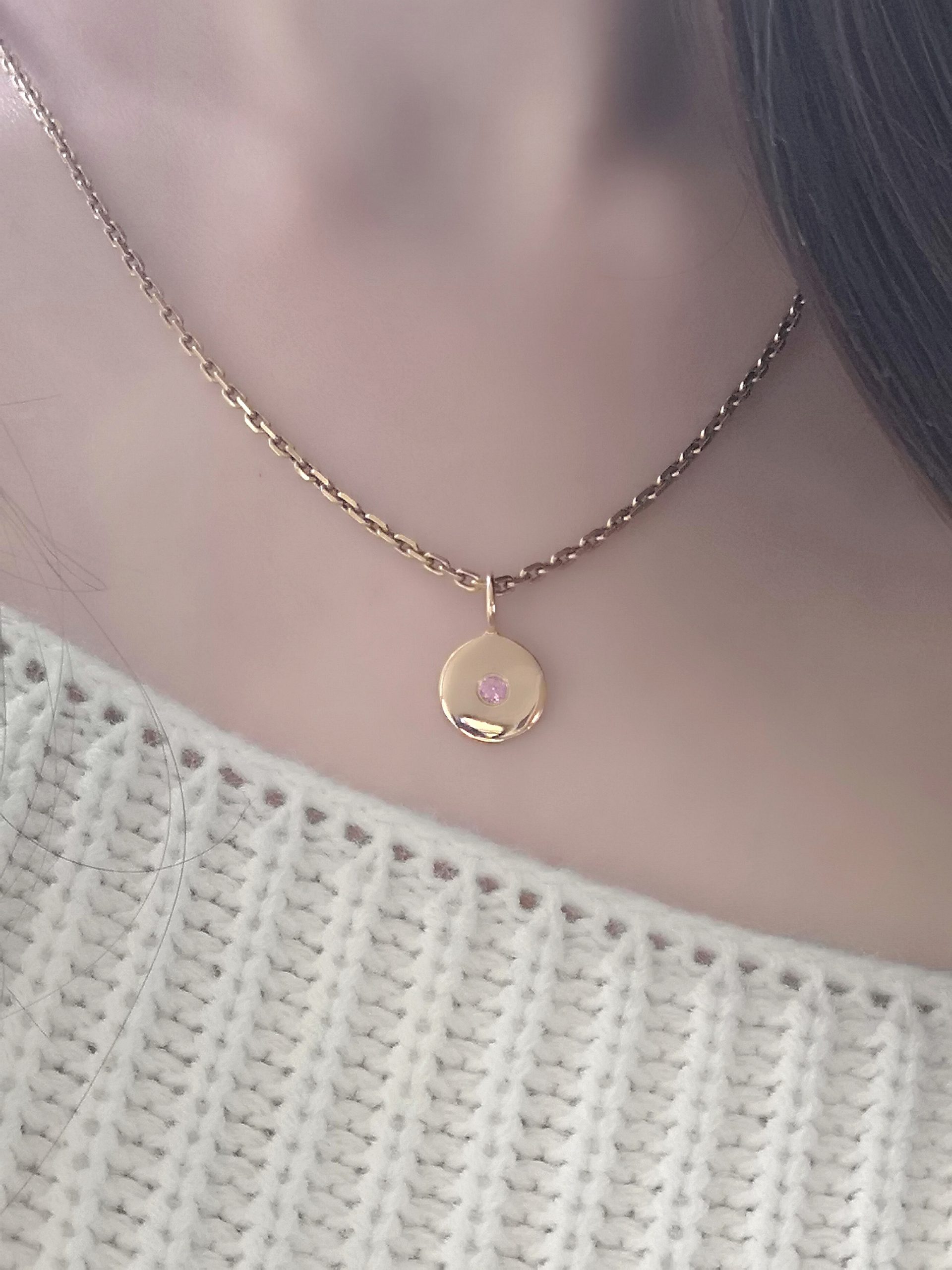 Pendentif Eclat saphir rose