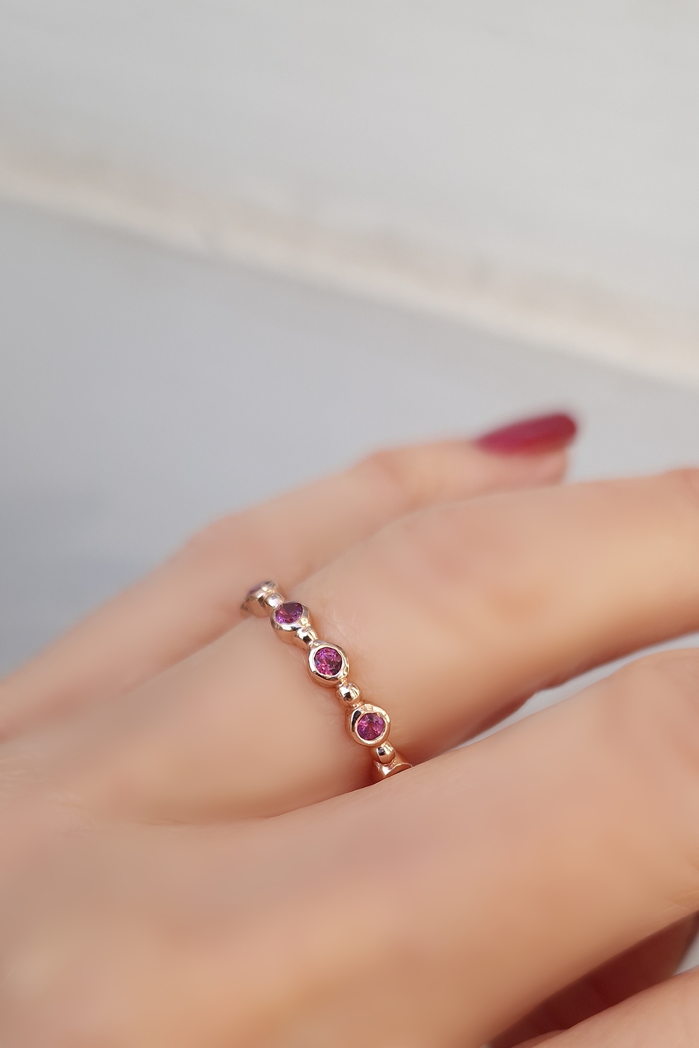 Bague Couronne grenat rhodolite