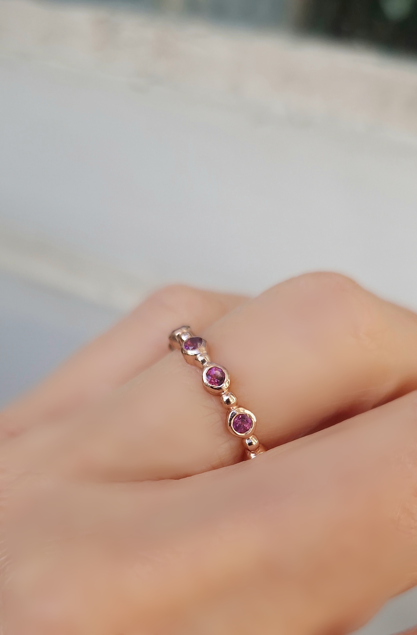 Bague Couronne grenat rhodolite