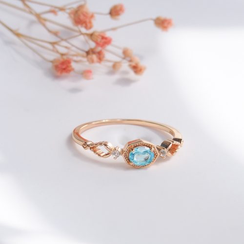 Bague Céleste l'apatite bleue