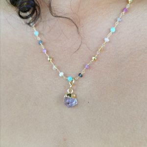 Collier chapelet Esprit Libre améthyste