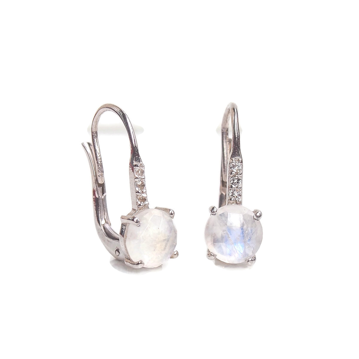 Boucles d’oreilles Pompon pavage pierre de lune