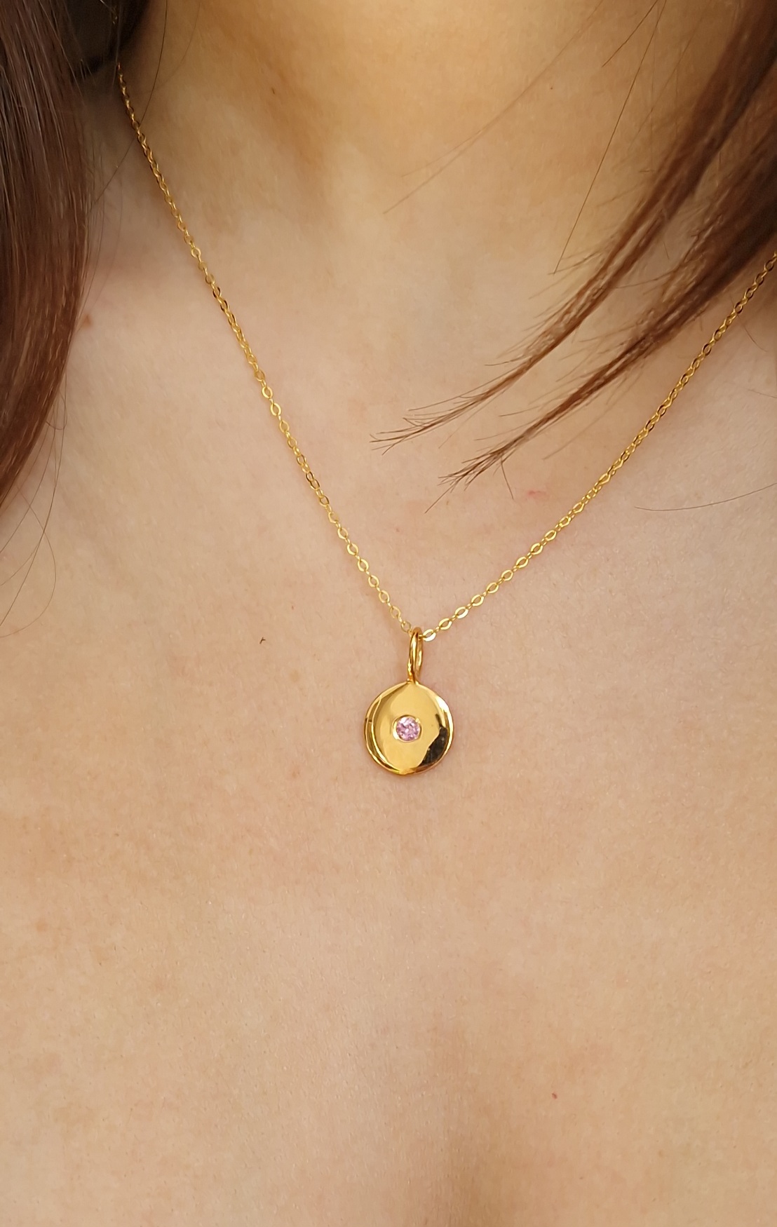 Pendentif Eclat saphir rose