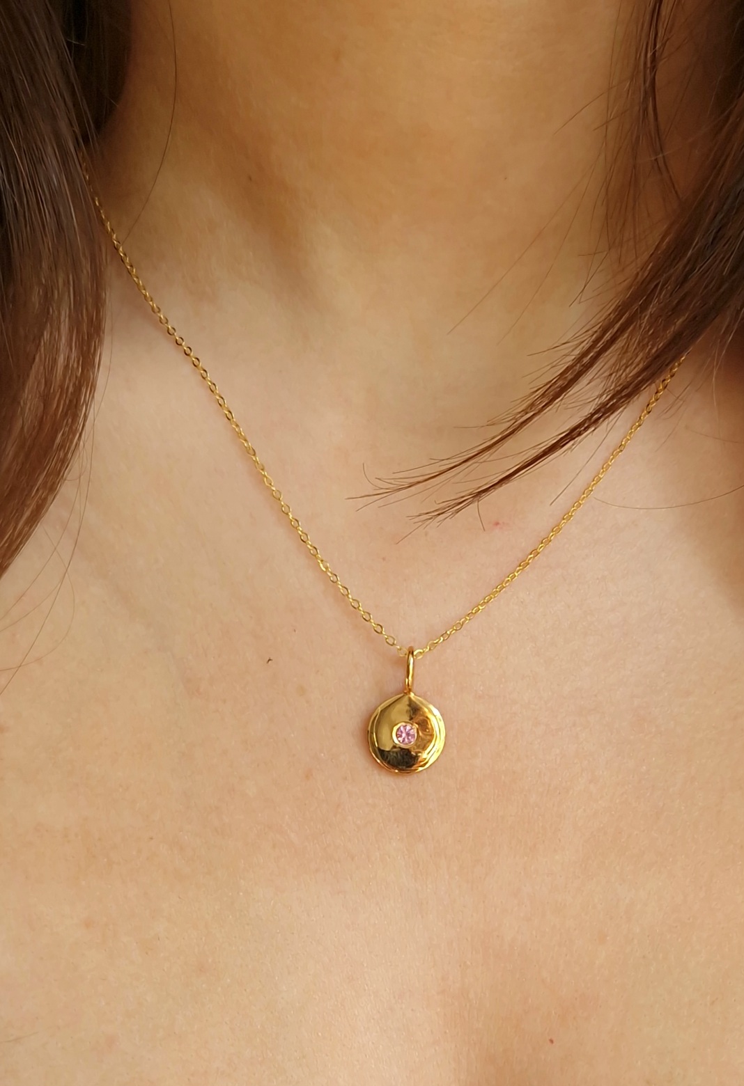 Pendentif Eclat saphir rose