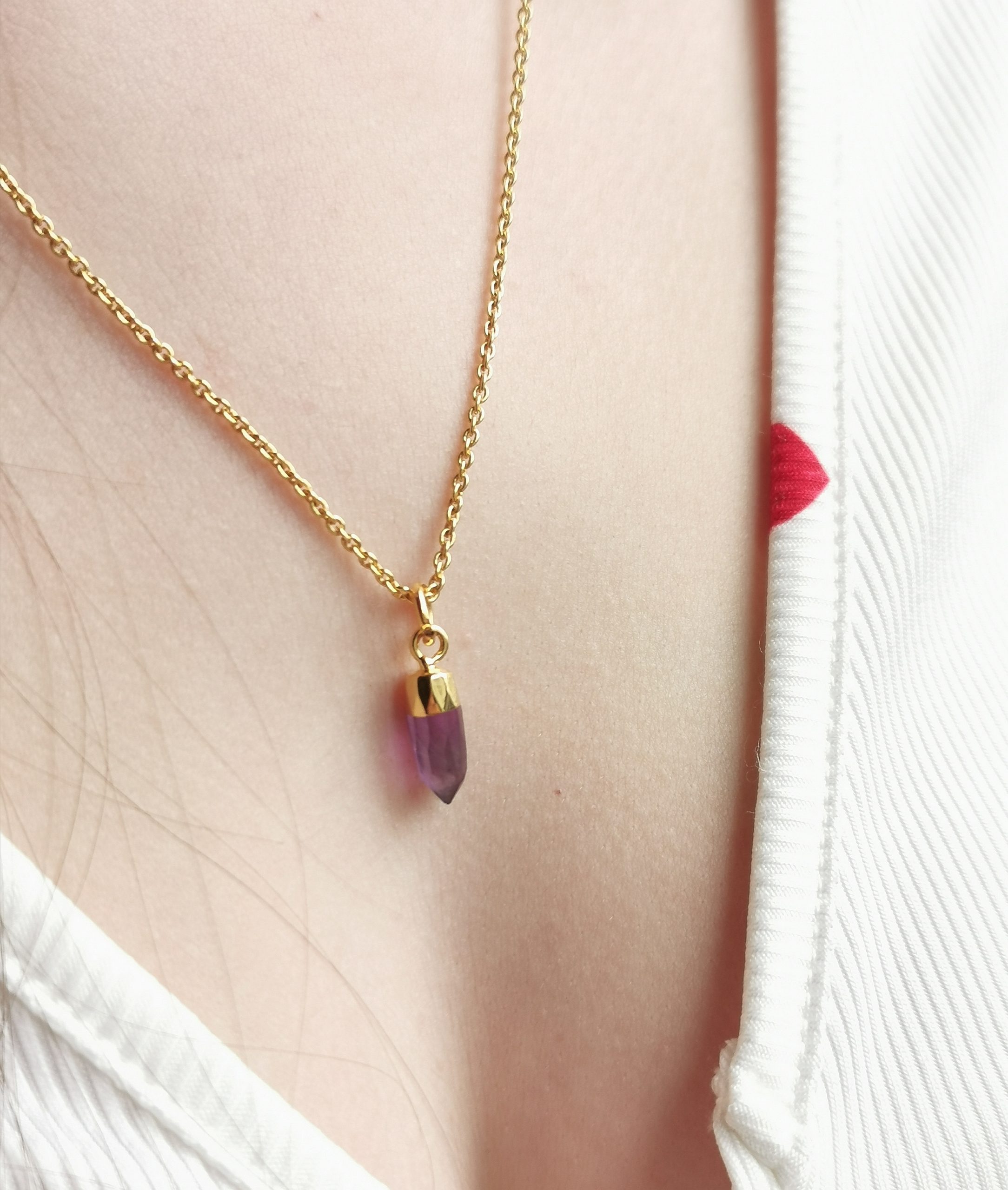 Pendentif Tiny cristal améthyste