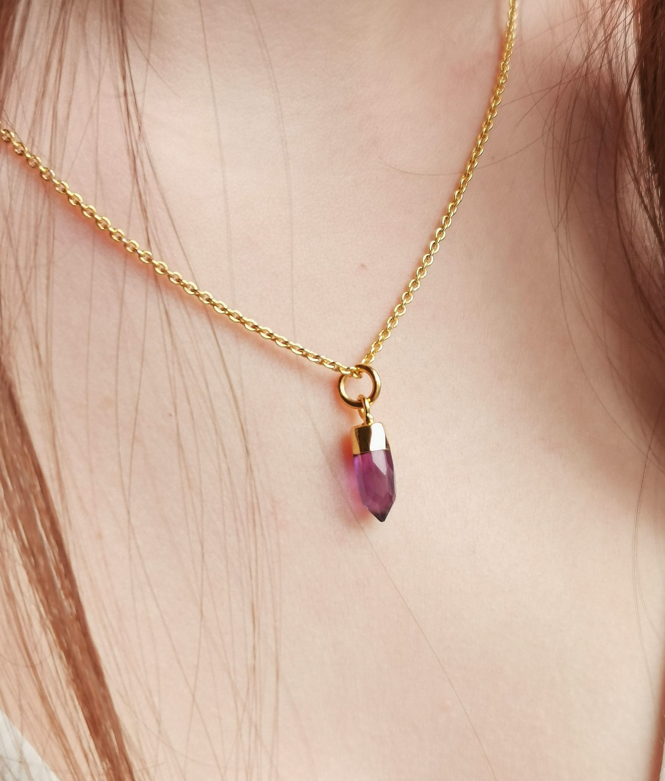 Pendentif Tiny cristal améthyste