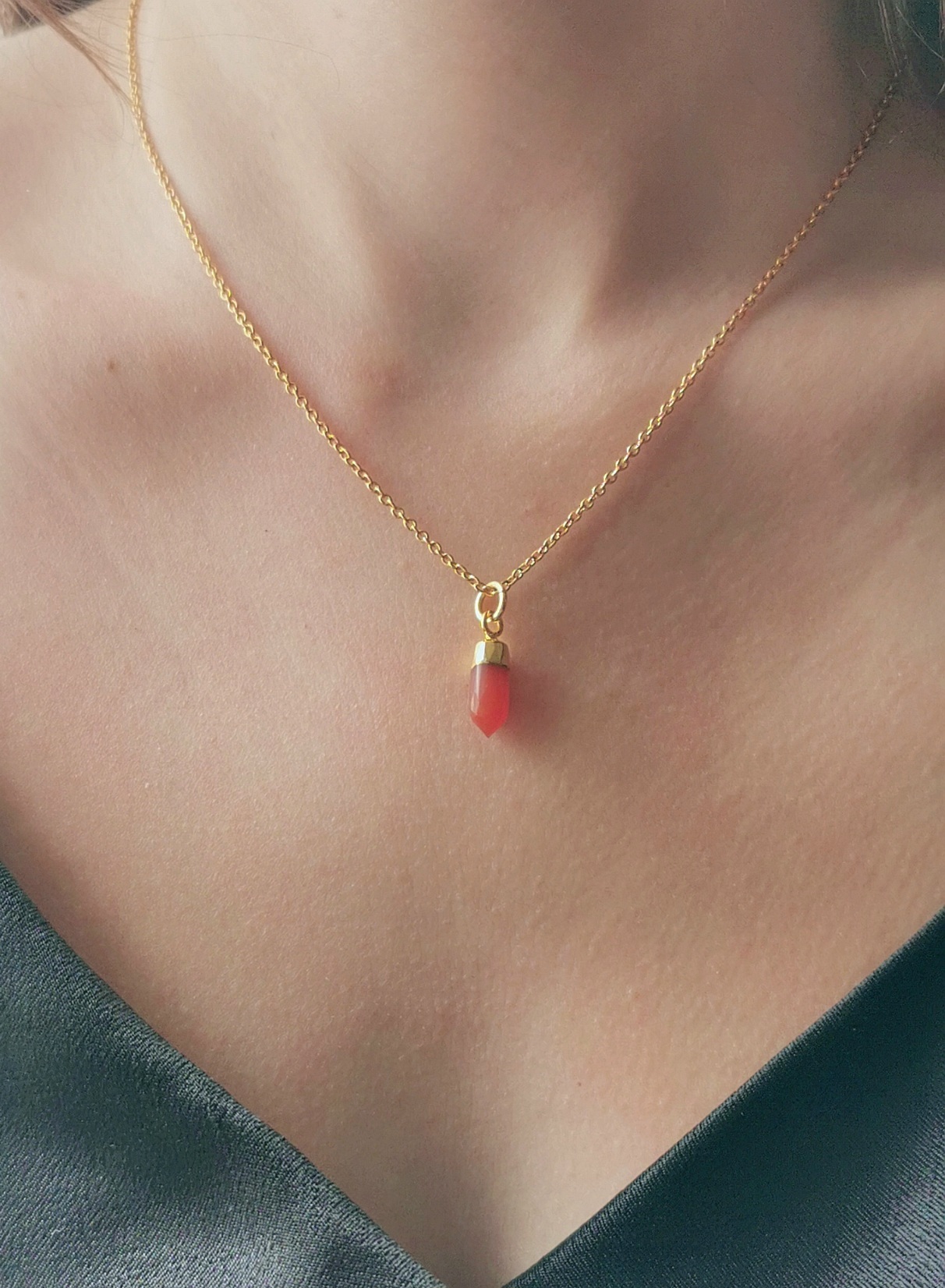 Collier Tiny cristal cornaline