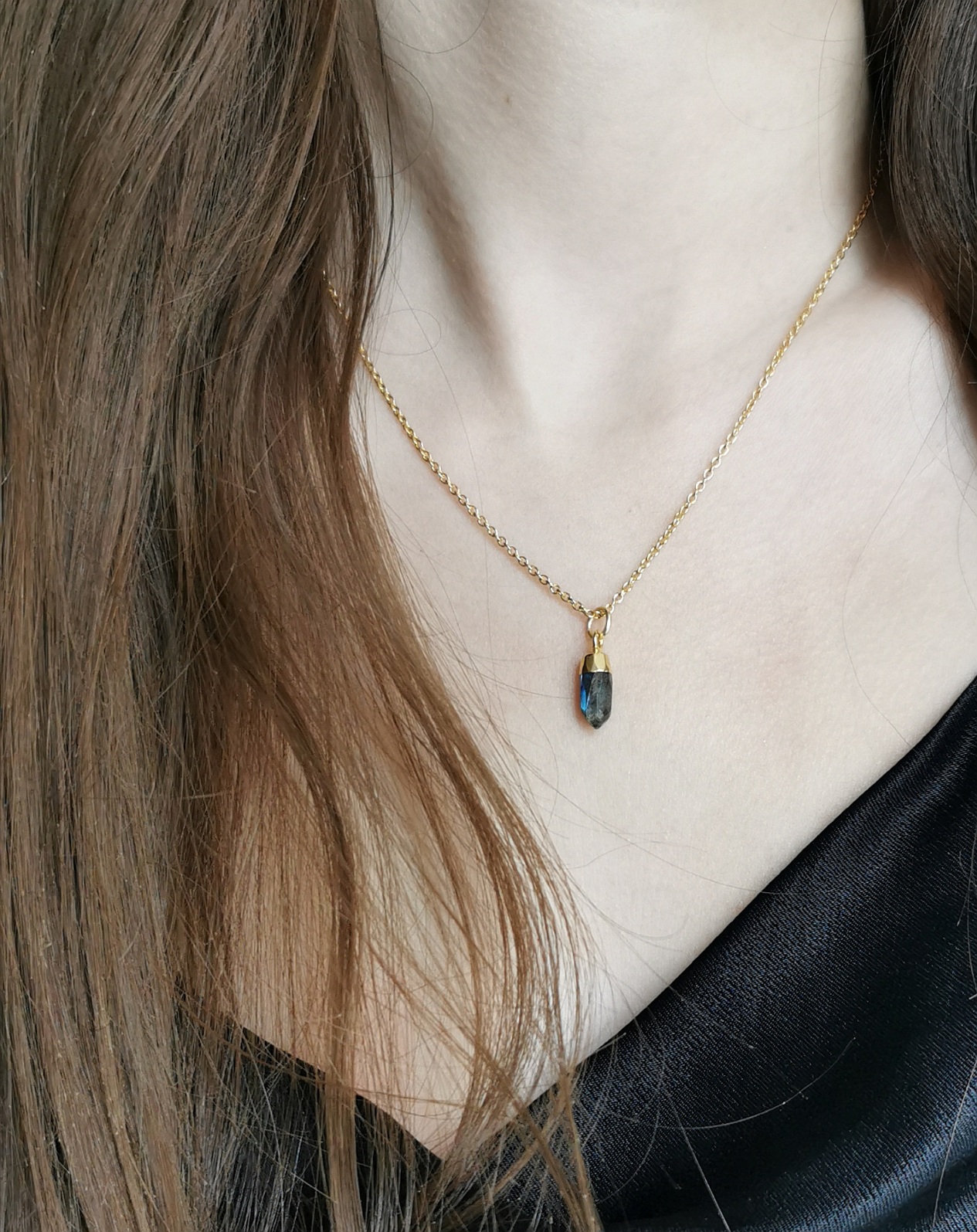 Pendentif Tiny cristal labradorite