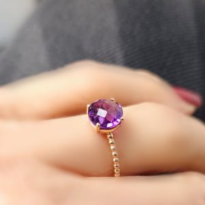 Bague Pompon améthyste