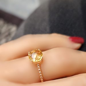 Bague Pompon citrine