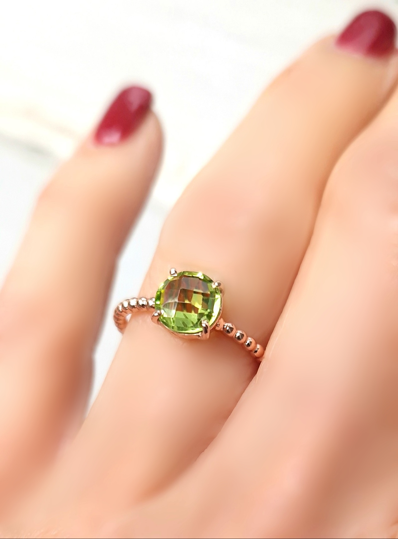 Bague Pompon  péridot