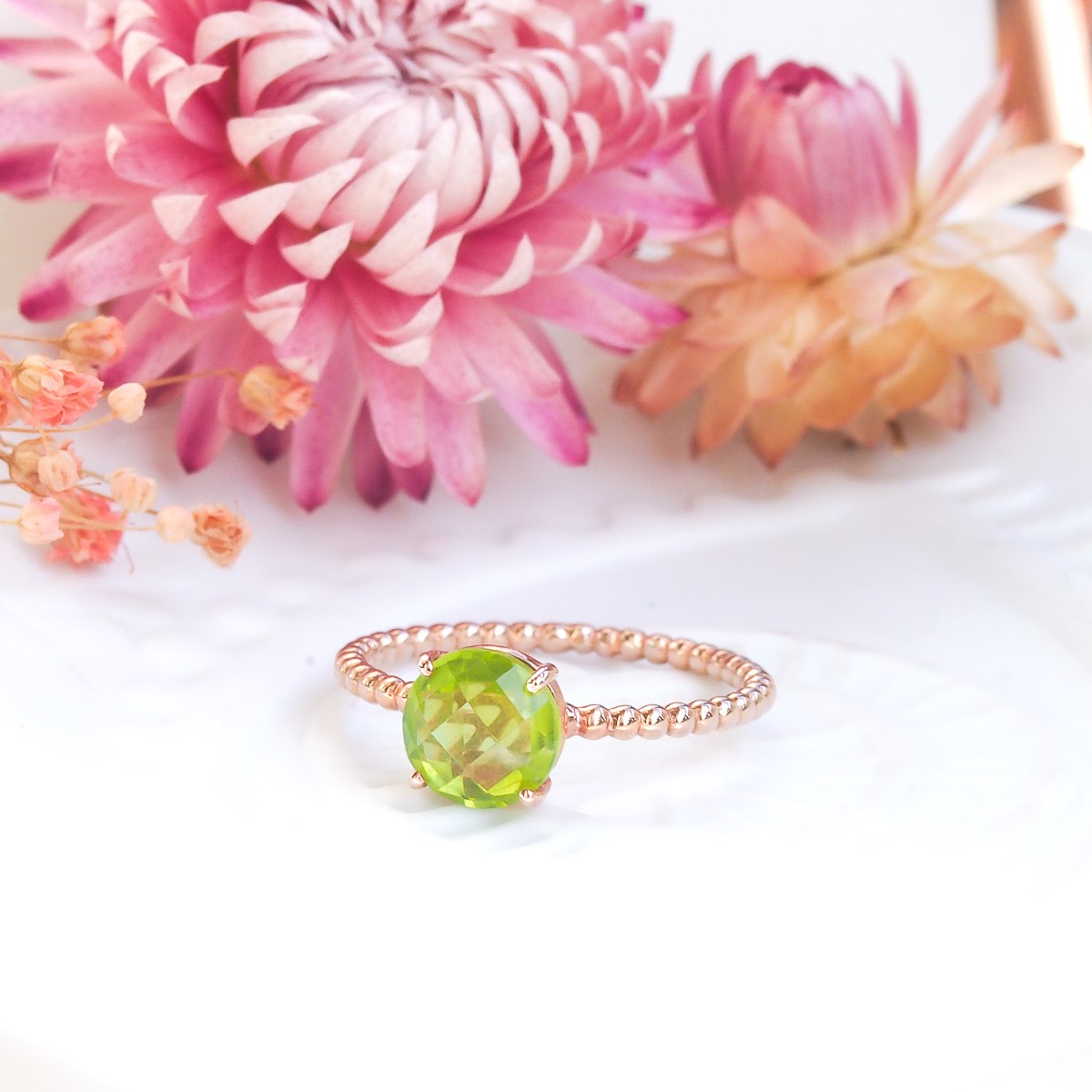 Bague Pompon péridot