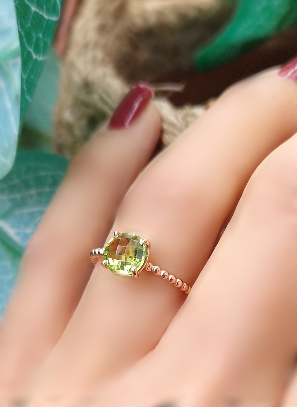 Bague Pompon  péridot