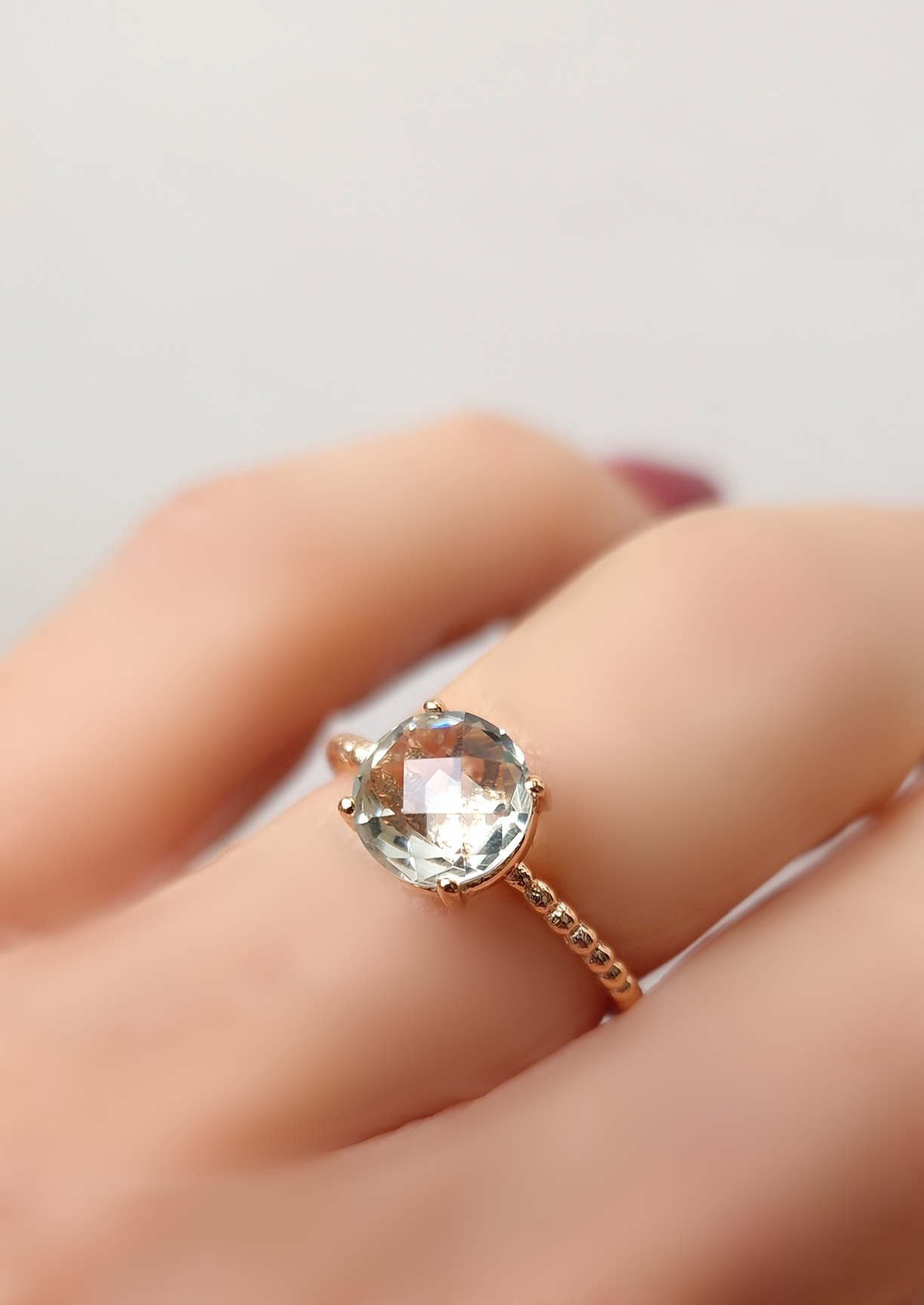 Bague Pompon prasiolite