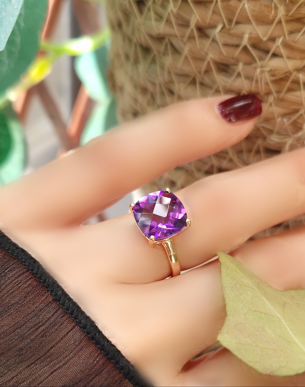 Bague Solitaire améthyste Bague Solitaire améthyste