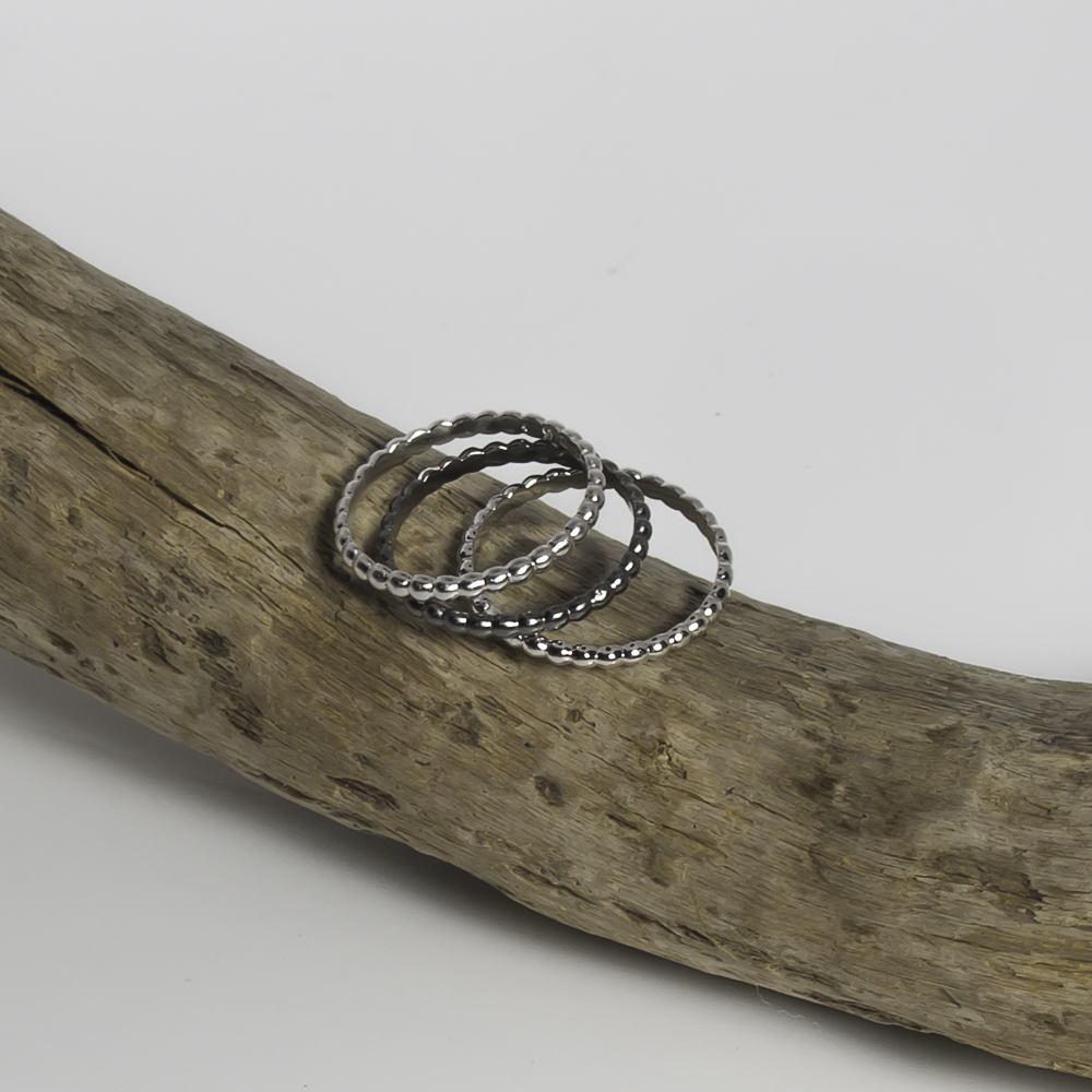 Bague Infini métal perlé