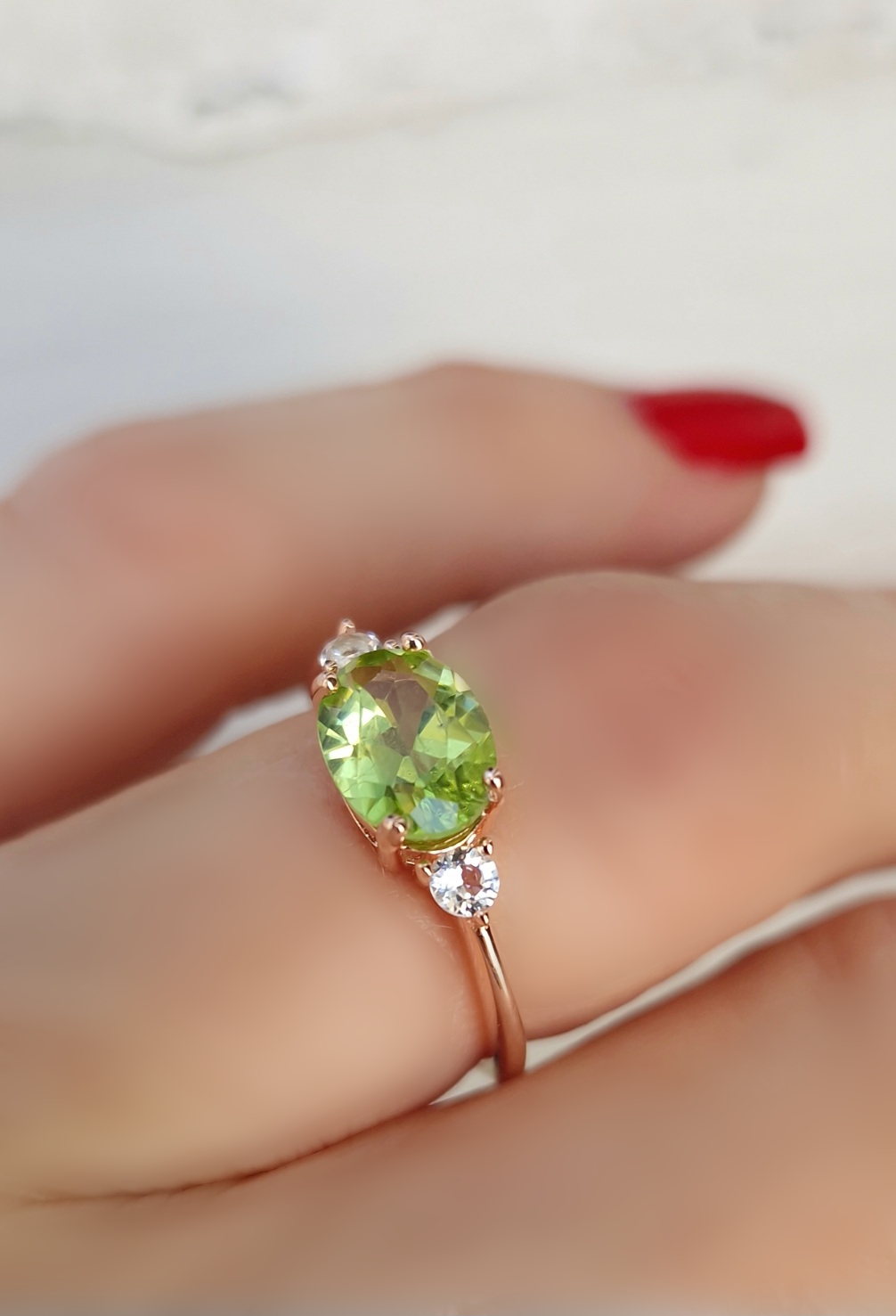 Bague Délicieuse argent doré or rose et péridot