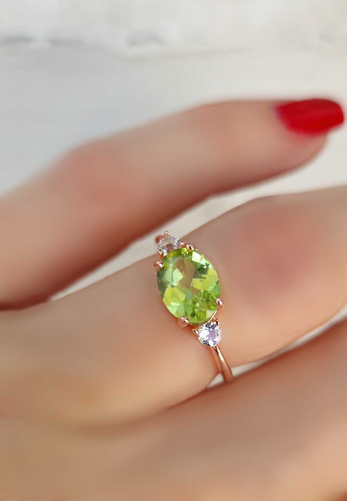 Bague Délicieuse argent doré or rose et péridot