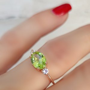 Bague Délicieuse argent doré or rose et péridot