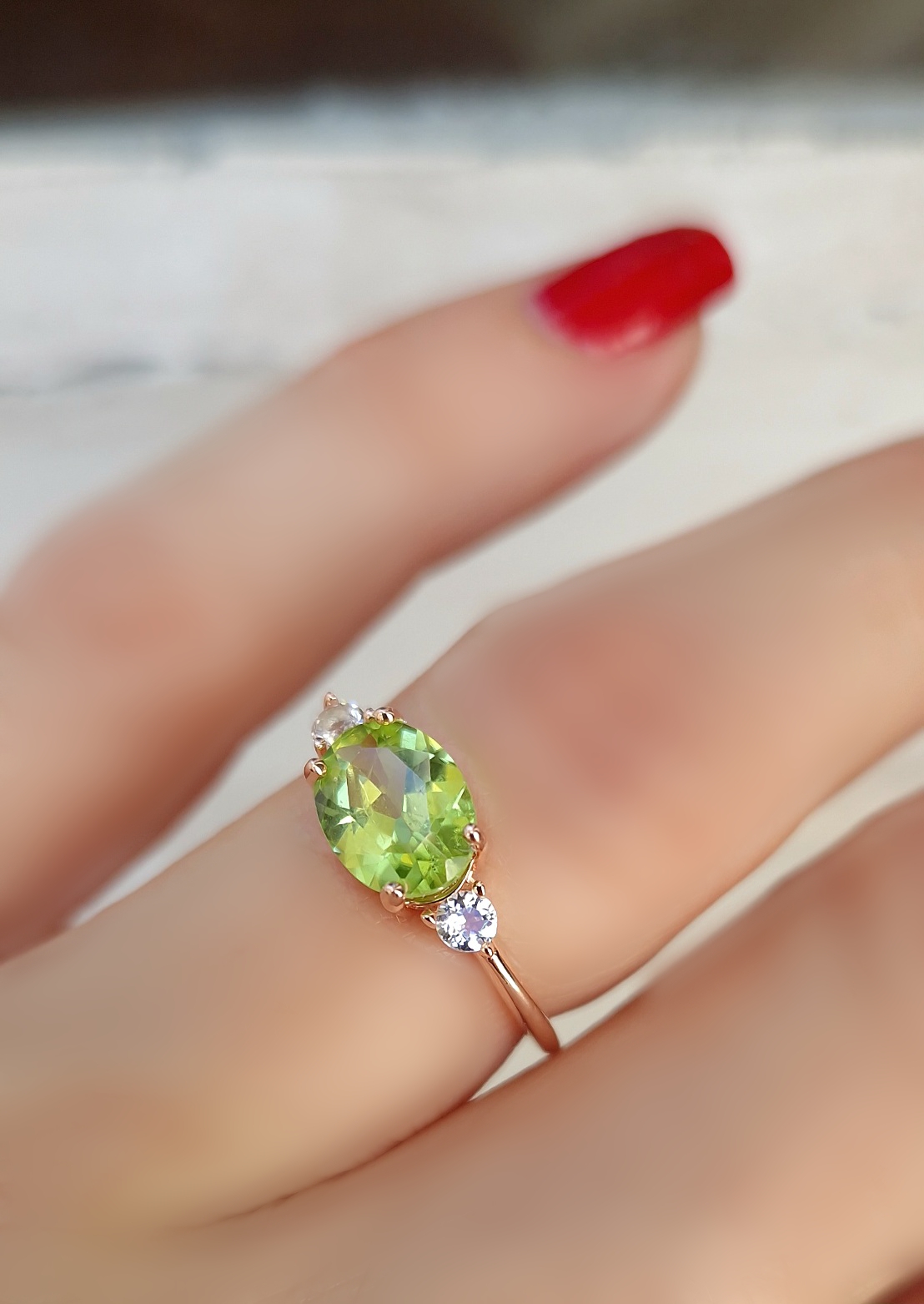 Bague Délicieuse argent doré or rose et péridot