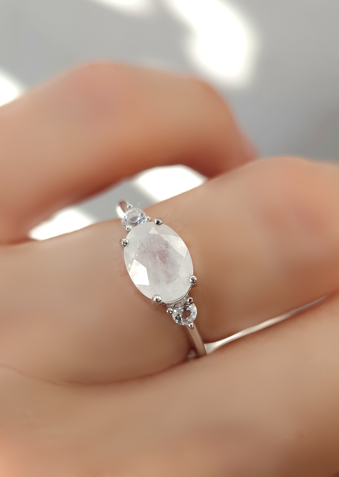 Bague Délicieuse argent 925 rhodié pierre de lune