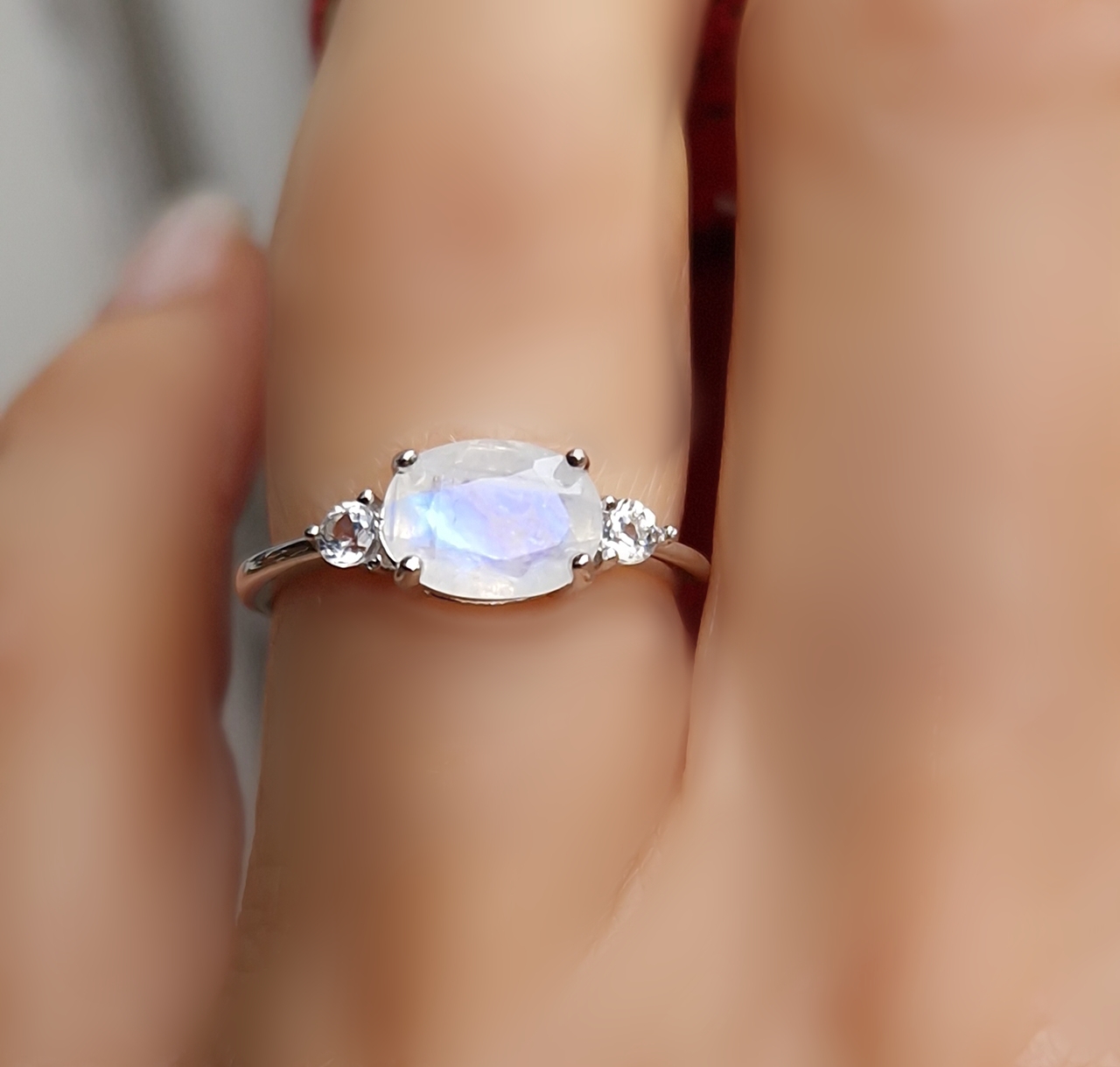 Bague Délicieuse argent 925 rhodié pierre de lune