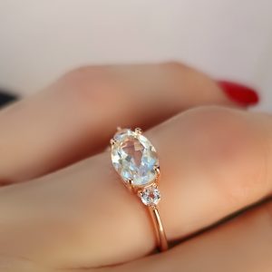 Bague Délicieuse argent doré or rose et prasiolite