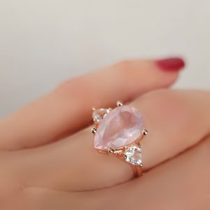 Bague Azzura quartz rose