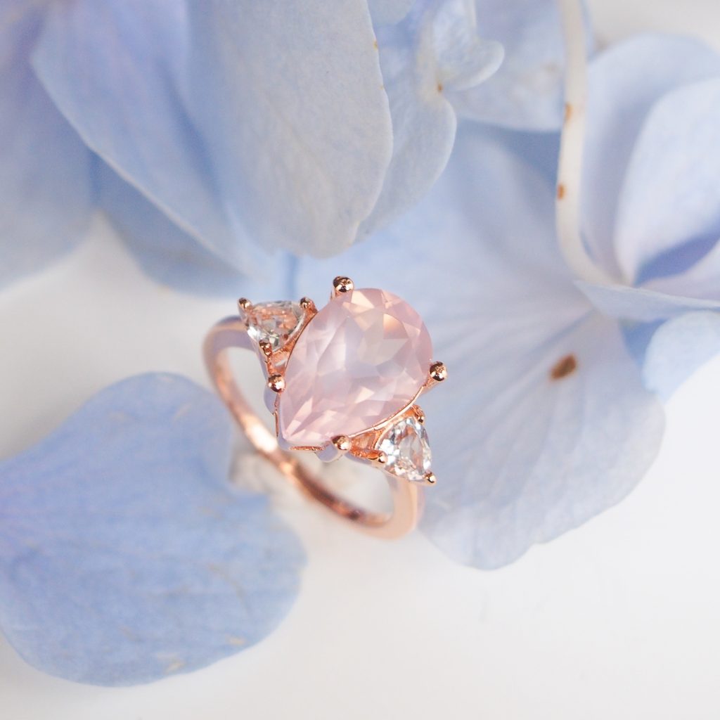 Bague Azzura quartz rose