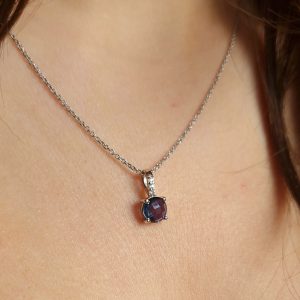 Pendentif Pompon topaze blue london